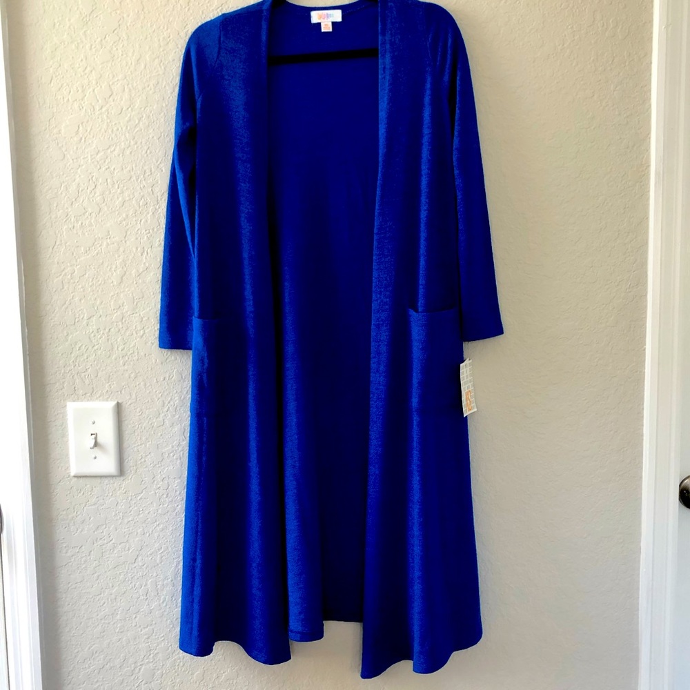 Lularoe  Sarah Cardigan Duster XS Blue NWT
